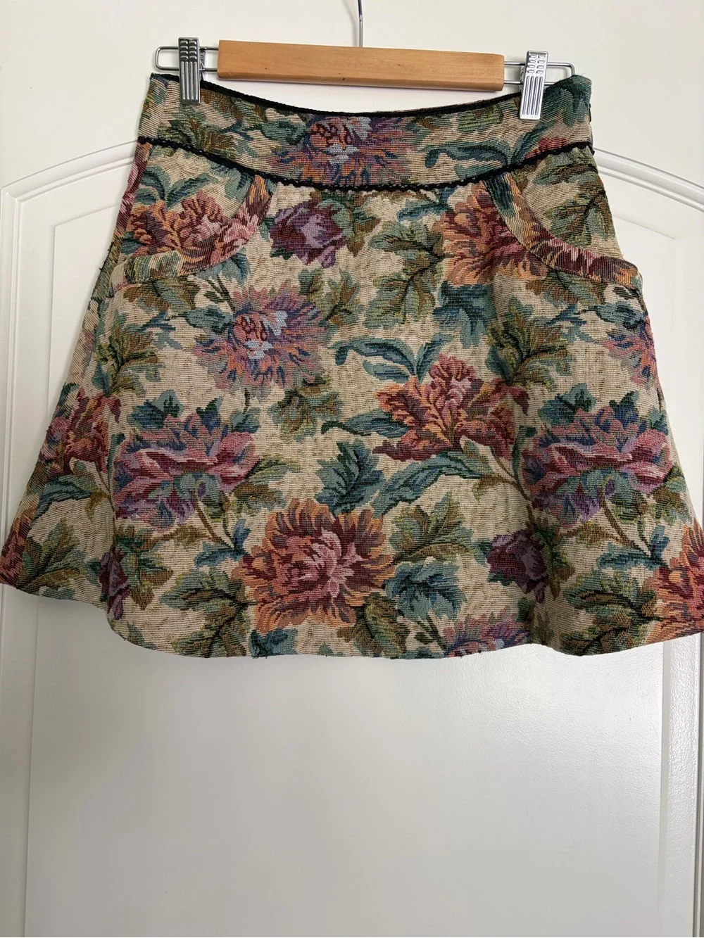 Free People Floral Tapestry Coquette Mini Skirt Vintage Size 6